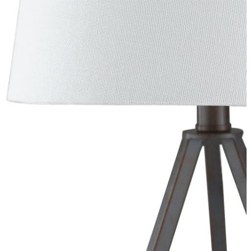 AFN Belmont Triangular Interlocking Table Lamp, Wood Fabric Black White for bedroom, dining etc