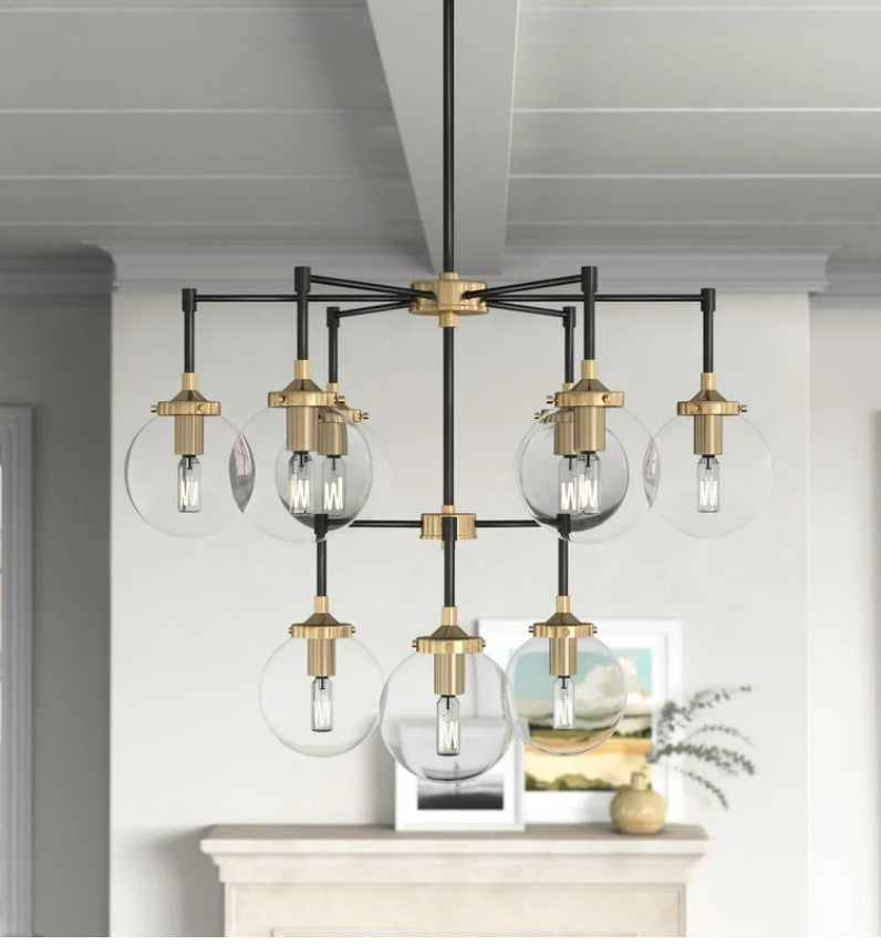 AFN 9 Light Metal Dimmable Tiered Chandelier