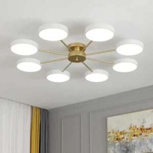 Modern Style Multi-head White Ring Living Room Dining Room LED Ceiling Light Elegant White Bedroom Acrylic Chandelier